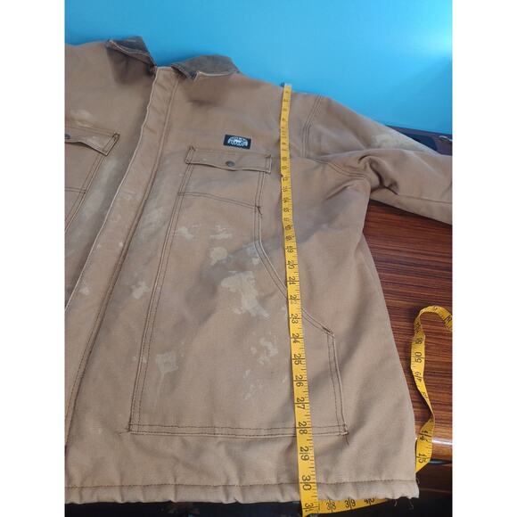 VTG Polar King Duck Canvas Work Jacket Brown Quilted Talon Zip USA Faded 3XL - Picture 11 of 16